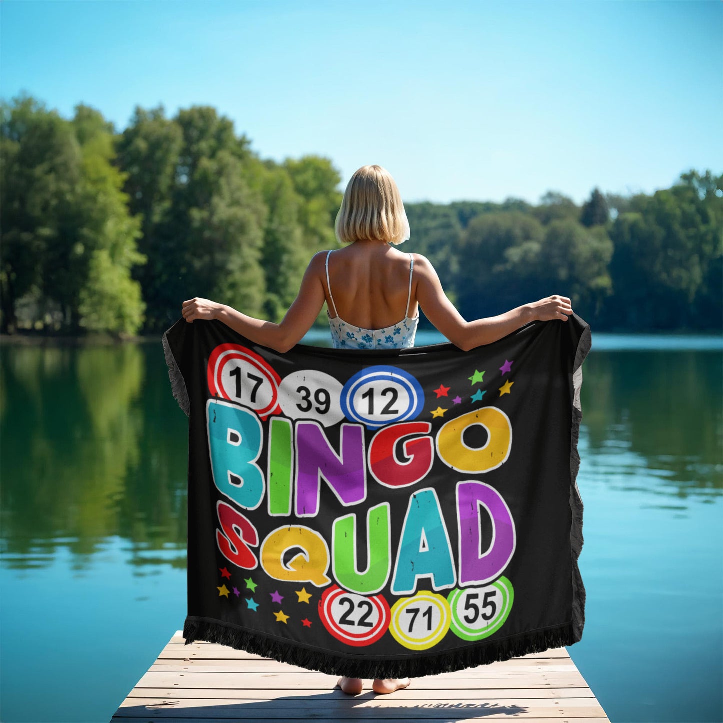 Bingo Squad - Printed Woven Blanket (Landscape) - Gift for Her - Gift for Him