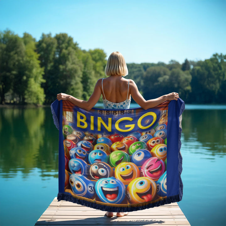 Bingo Woven Blanket – Gift for Her - Gift for Him