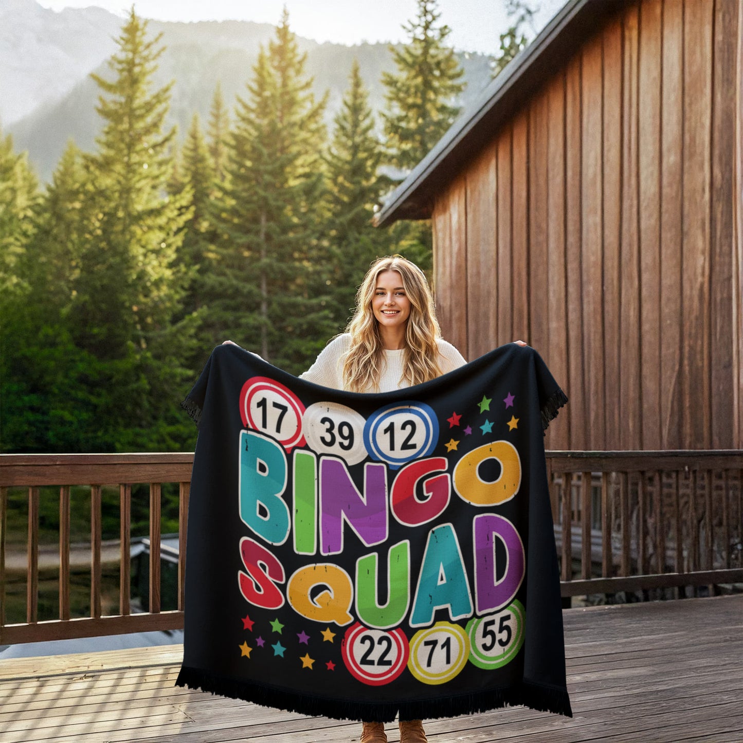 Bingo Squad - Printed Woven Blanket (Landscape) - Gift for Her - Gift for Him