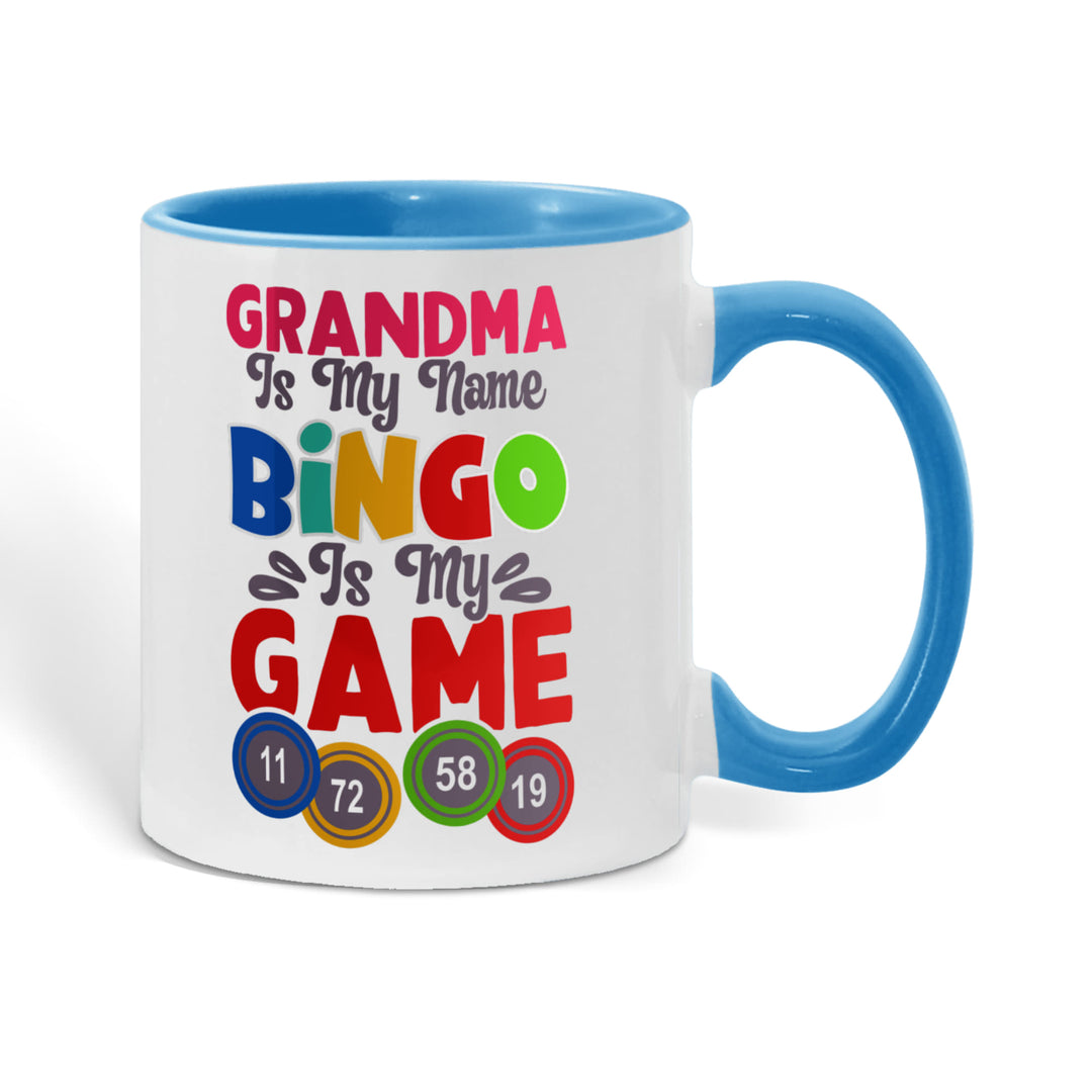 Grandma Is My Name Bingo Is My Game Color Accent Mug – Gift for Grandma