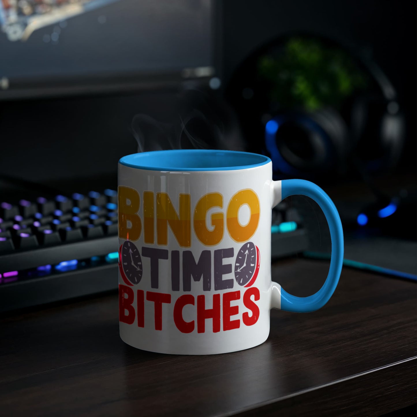 Bingo Time Bitches - Color Accent Mug - Gift for Her