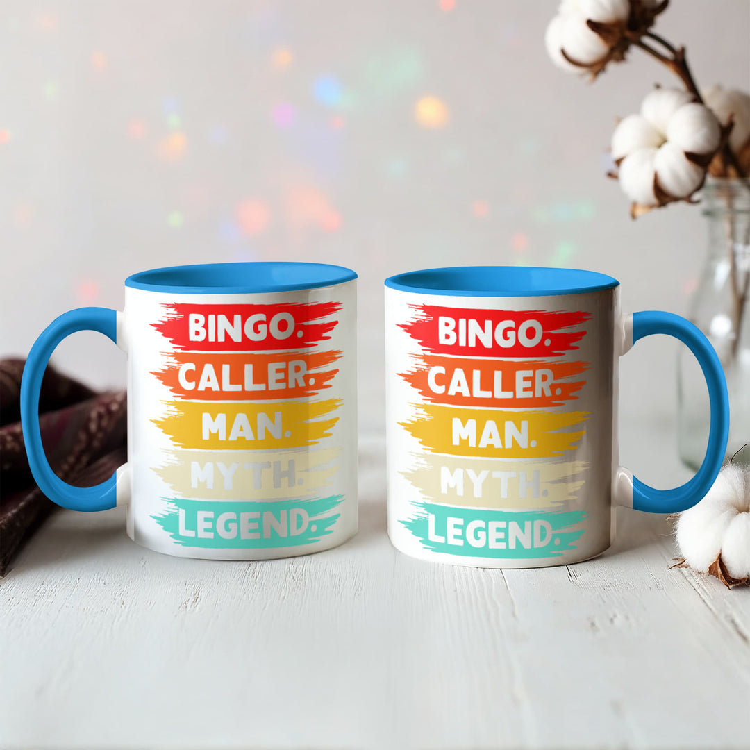 Bingo Caller Man Myth Legend Color Accent Mug – Gift for Him