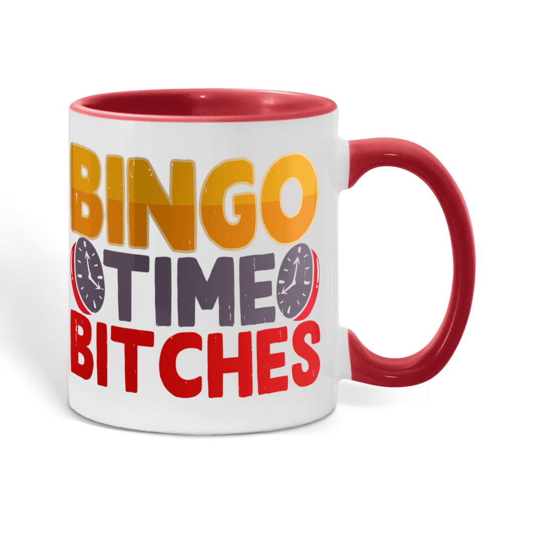 Bingo Time Bitches Color Accent Mug – Gift for Her
