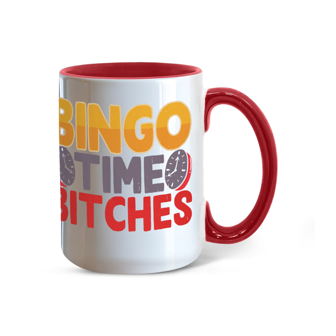 Bingo Time Bitches Color Accent Mug – Gift for Her