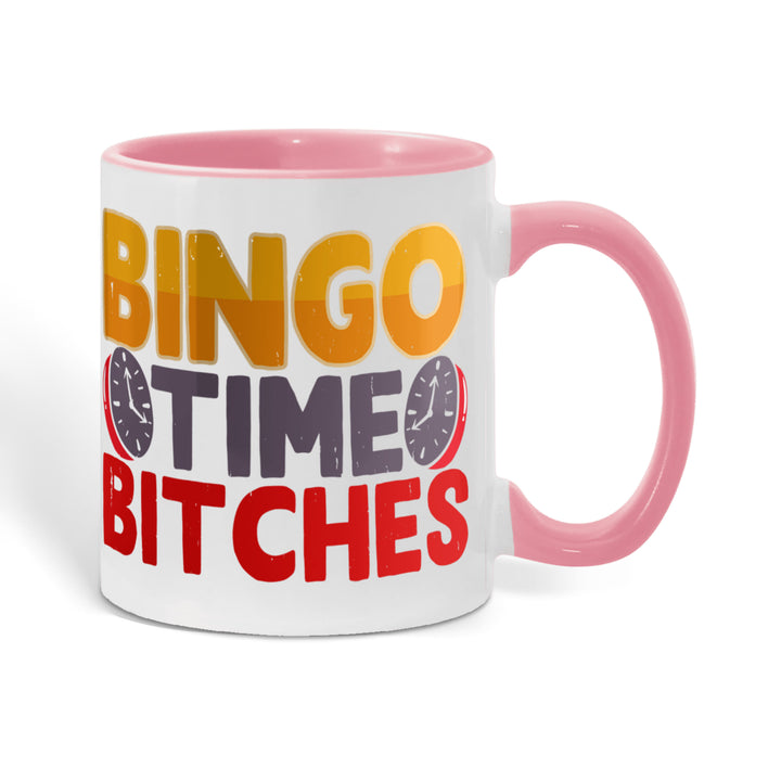 Bingo Time Bitches Color Accent Mug – Gift for Her