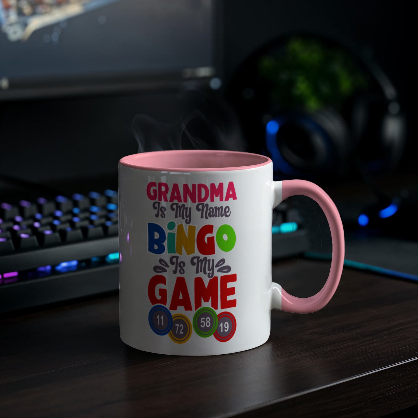 Grandma Is My Name Bingo Is My Game - Color Accent Mug - Gift for Grandma