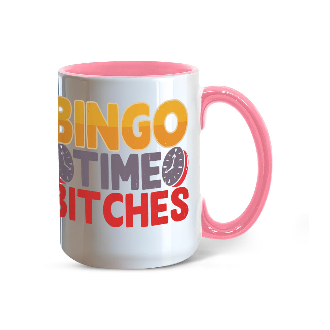 Bingo Time Bitches Color Accent Mug – Gift for Her