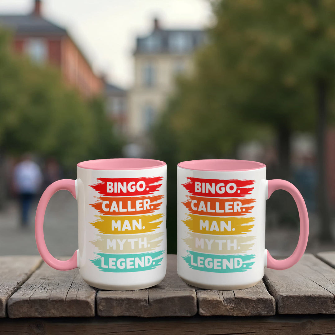 Bingo Caller Man Myth Legend Color Accent Mug – Gift for Him