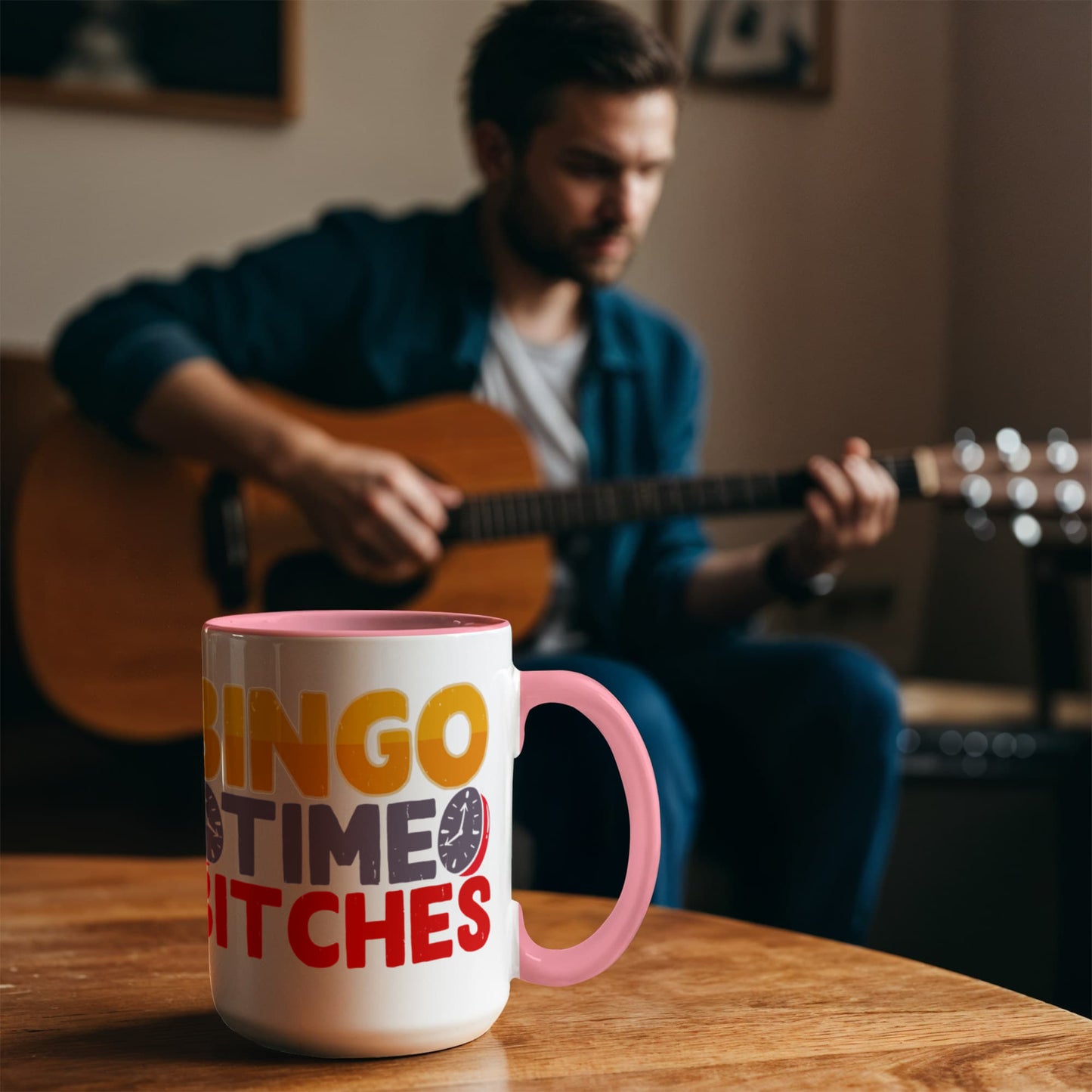 Bingo Time Bitches - Color Accent Mug - Gift for Her