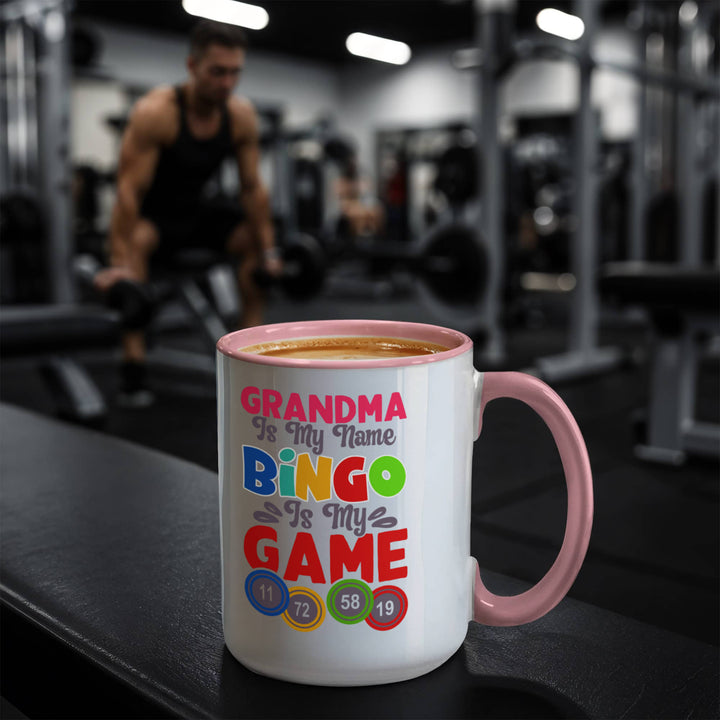 Grandma Is My Name Bingo Is My Game Color Accent Mug – Gift for Grandma