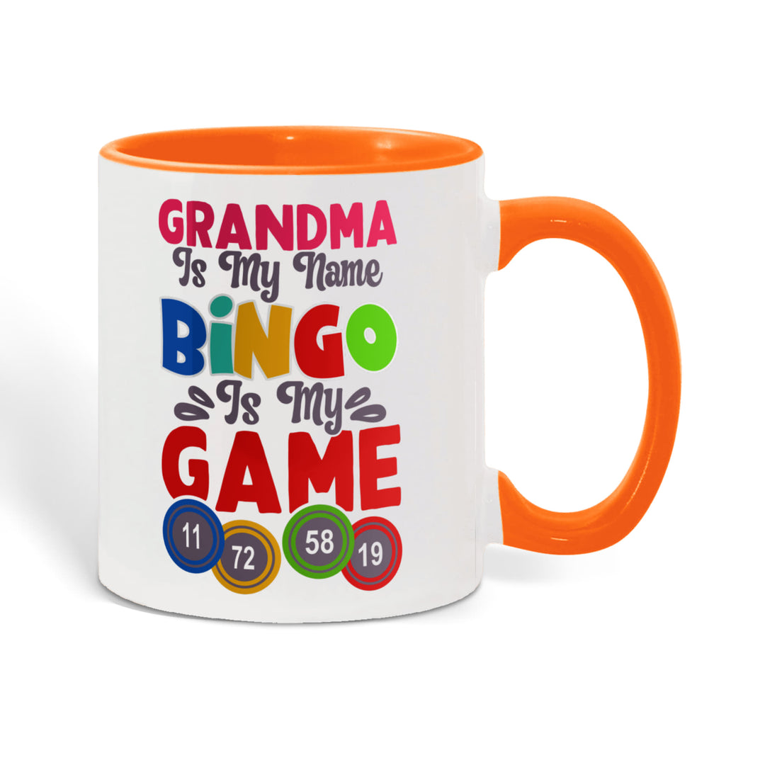Grandma Is My Name Bingo Is My Game Color Accent Mug – Gift for Grandma