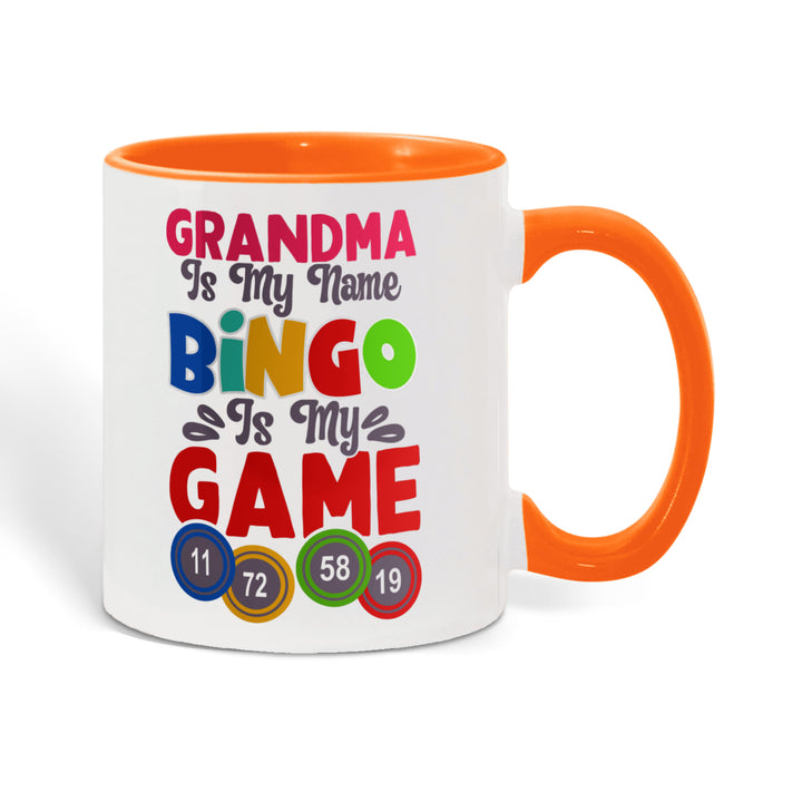 Grandma Is My Name Bingo Is My Game Color Accent Mug – Gift for Grandma