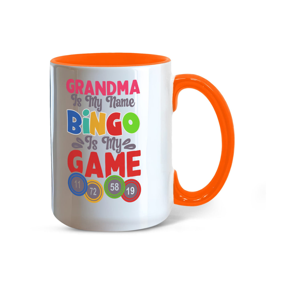 Grandma Is My Name Bingo Is My Game Color Accent Mug – Gift for Grandma