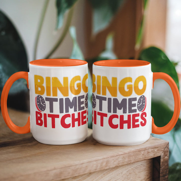 Bingo Time Bitches Color Accent Mug – Gift for Her