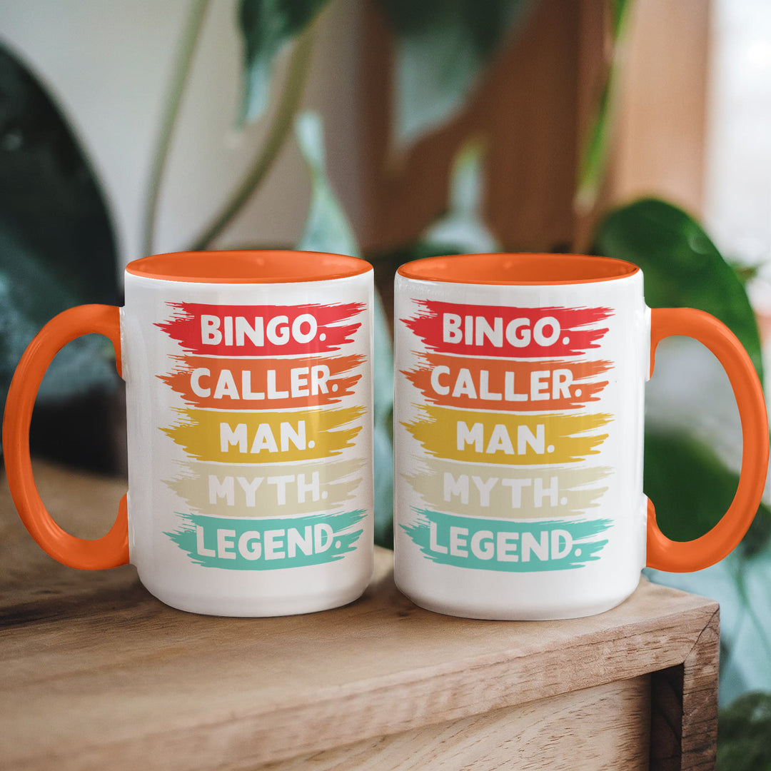 Bingo Caller Man Myth Legend Color Accent Mug – Gift for Him
