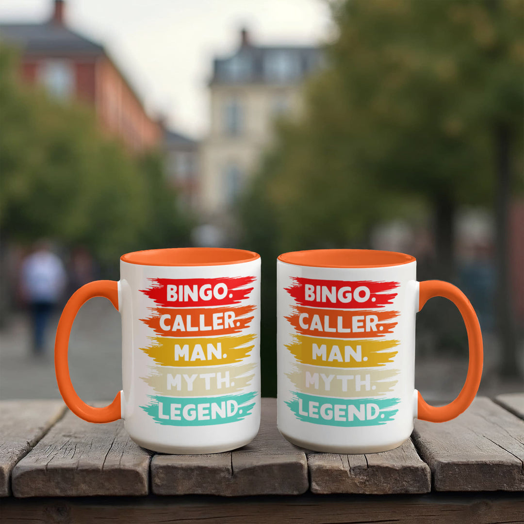 Bingo Caller Man Myth Legend Color Accent Mug – Gift for Him