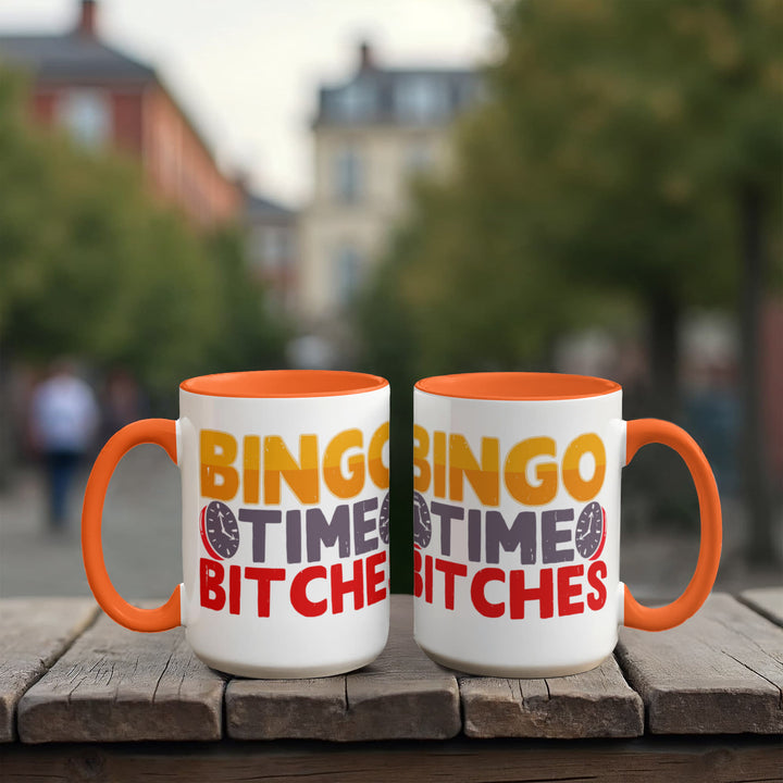 Bingo Time Bitches Color Accent Mug – Gift for Her
