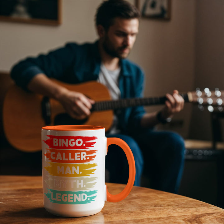 Bingo Caller Man Myth Legend Color Accent Mug – Gift for Him