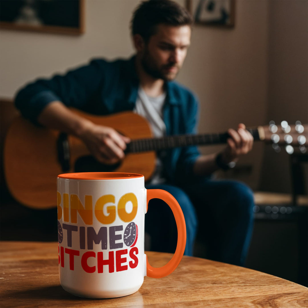 Bingo Time Bitches Color Accent Mug – Gift for Her