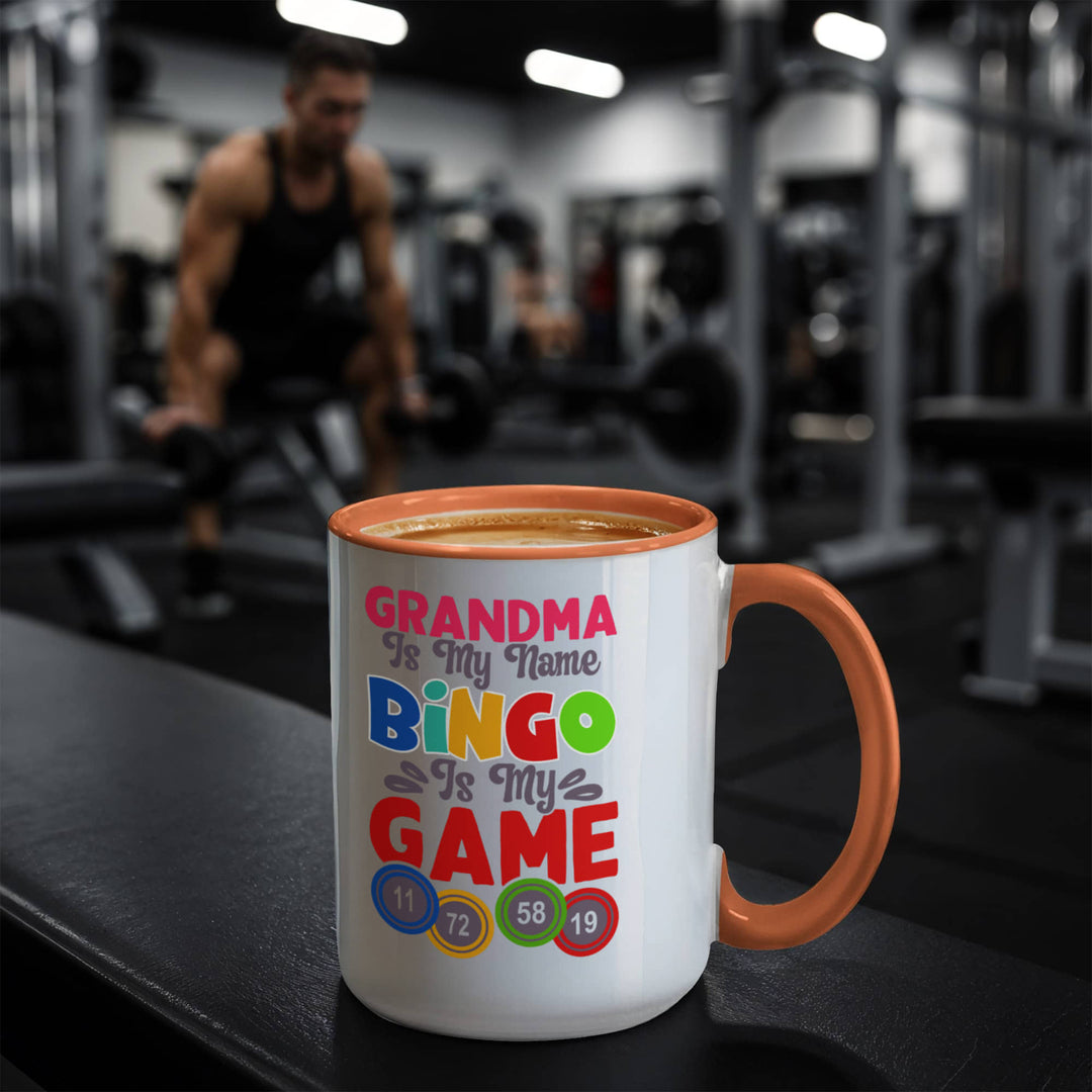 Grandma Is My Name Bingo Is My Game Color Accent Mug – Gift for Grandma