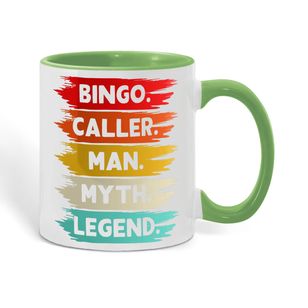 Bingo Caller Man Myth Legend Color Accent Mug – Gift for Him