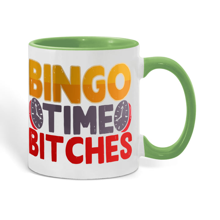 Bingo Time Bitches Color Accent Mug – Gift for Her