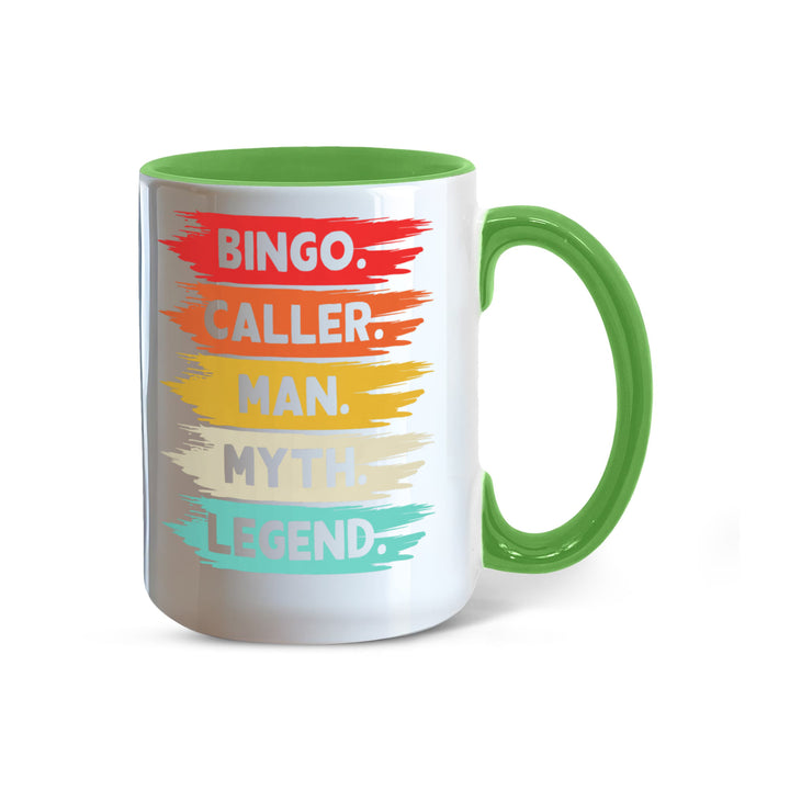 Bingo Caller Man Myth Legend Color Accent Mug – Gift for Him