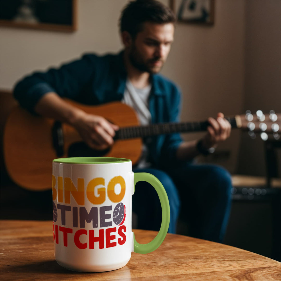 Bingo Time Bitches Color Accent Mug – Gift for Her