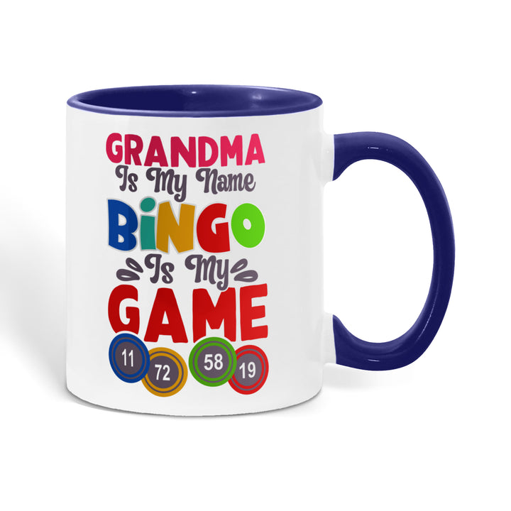 Grandma Is My Name Bingo Is My Game Color Accent Mug – Gift for Grandma