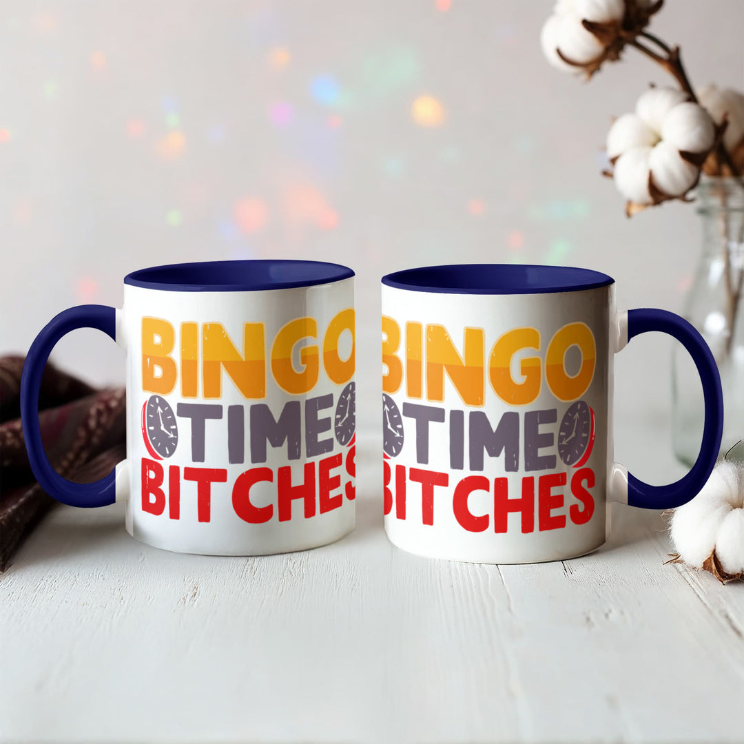 Bingo Time Bitches Color Accent Mug – Gift for Her