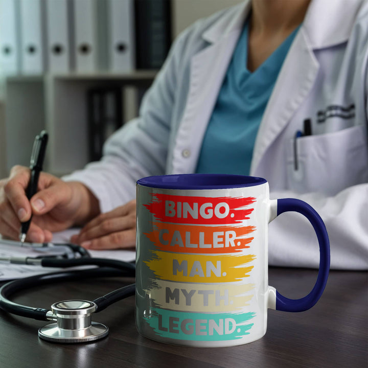 Bingo Caller Man Myth Legend Color Accent Mug – Gift for Him