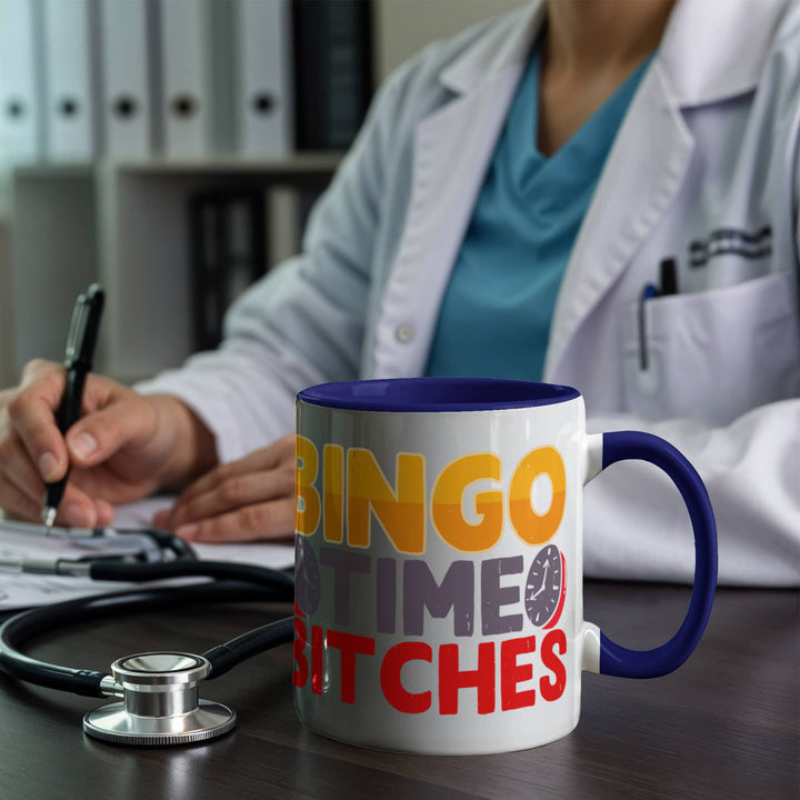 Bingo Time Bitches Color Accent Mug – Gift for Her