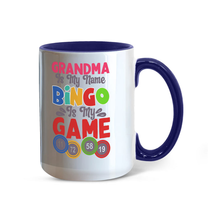 Grandma Is My Name Bingo Is My Game Color Accent Mug – Gift for Grandma