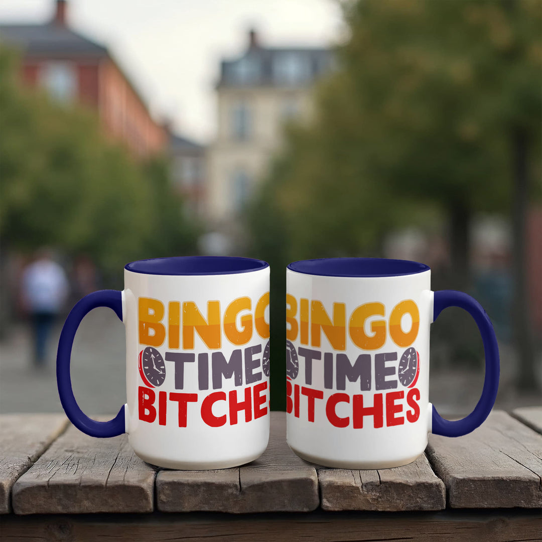 Bingo Time Bitches Color Accent Mug – Gift for Her