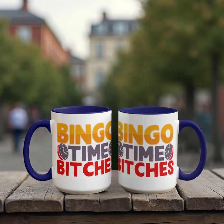 Bingo Time Bitches Color Accent Mug – Gift for Her