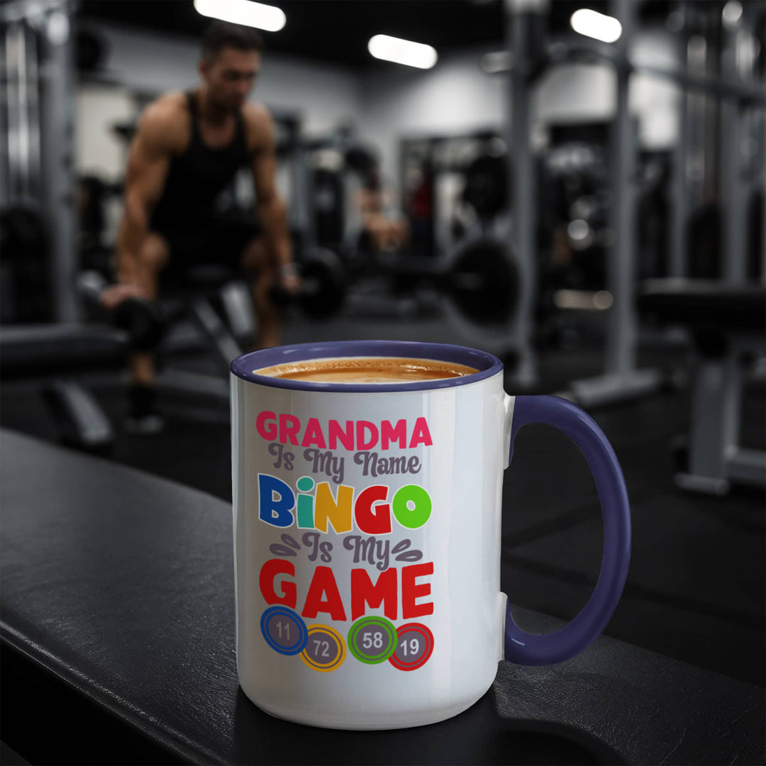 Grandma Is My Name Bingo Is My Game Color Accent Mug – Gift for Grandma