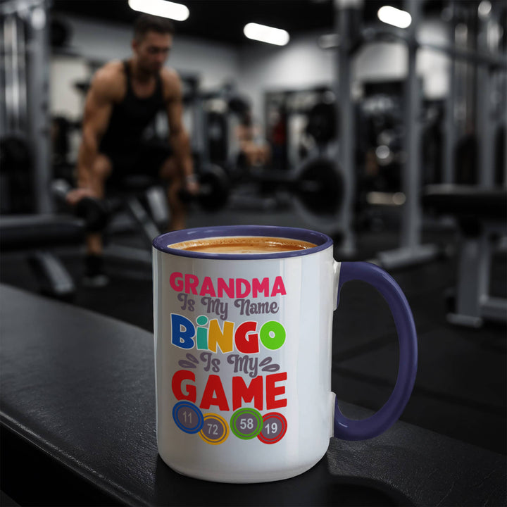 Grandma Is My Name Bingo Is My Game Color Accent Mug – Gift for Grandma