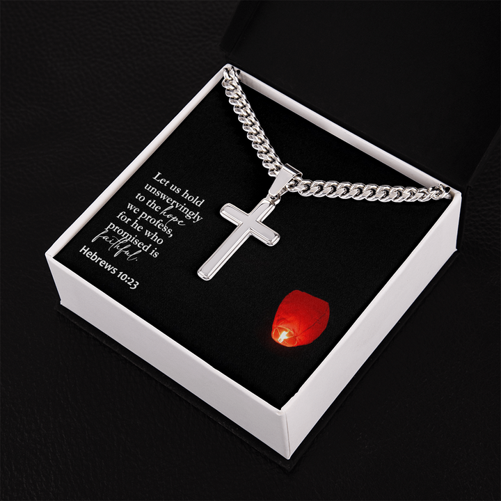 Faith Cross Cuban Link Necklace – Gift for Him