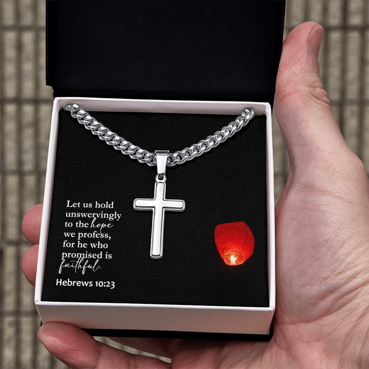 Faith Cross Cuban Link Necklace – Gift for Him