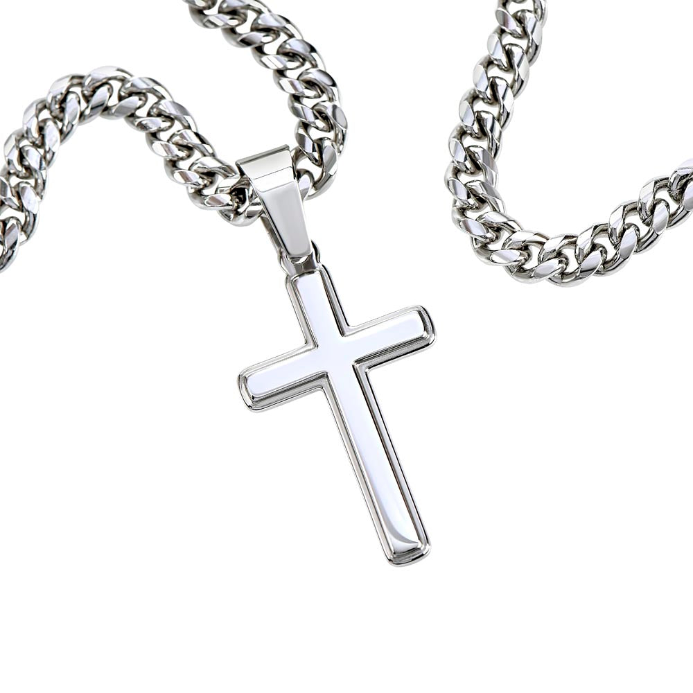 Faith Cross Cuban Link Necklace – Gift for Him