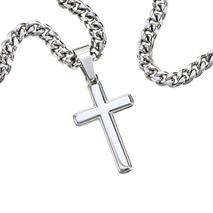 Faith Cross Cuban Link Necklace – Gift for Him