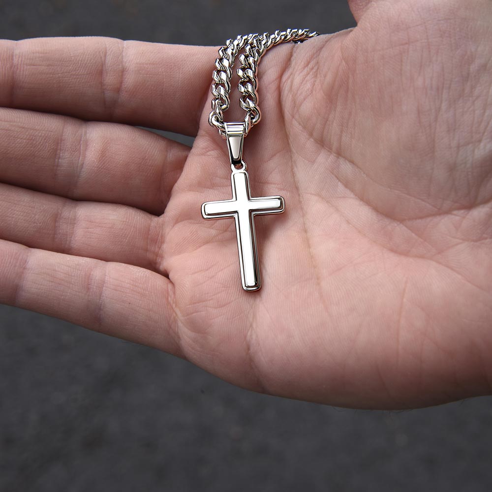 Faith Cross Cuban Link Necklace – Gift for Him