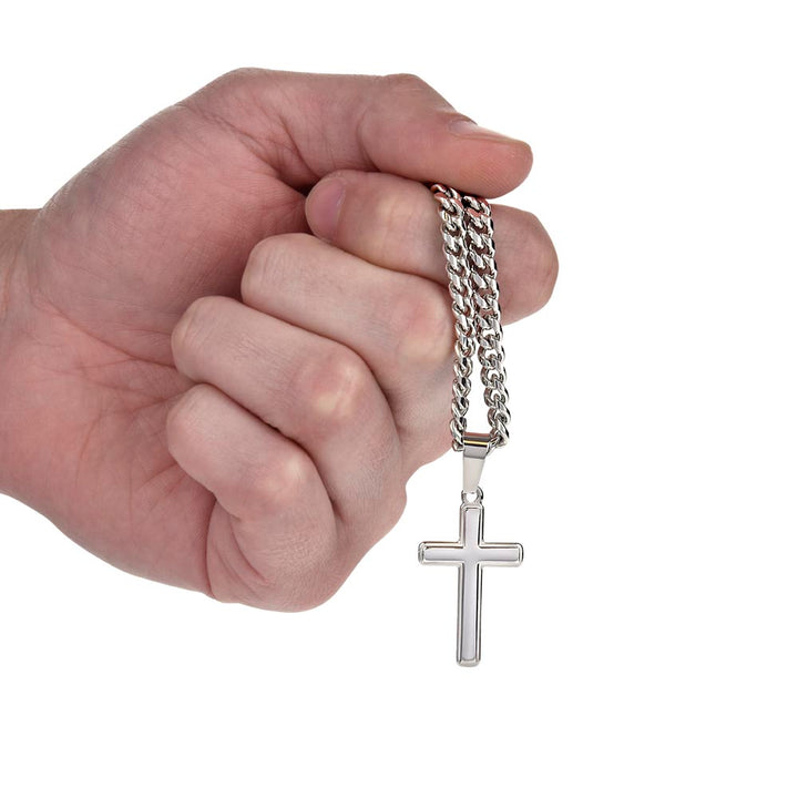 Faith Cross Cuban Link Necklace – Gift for Him