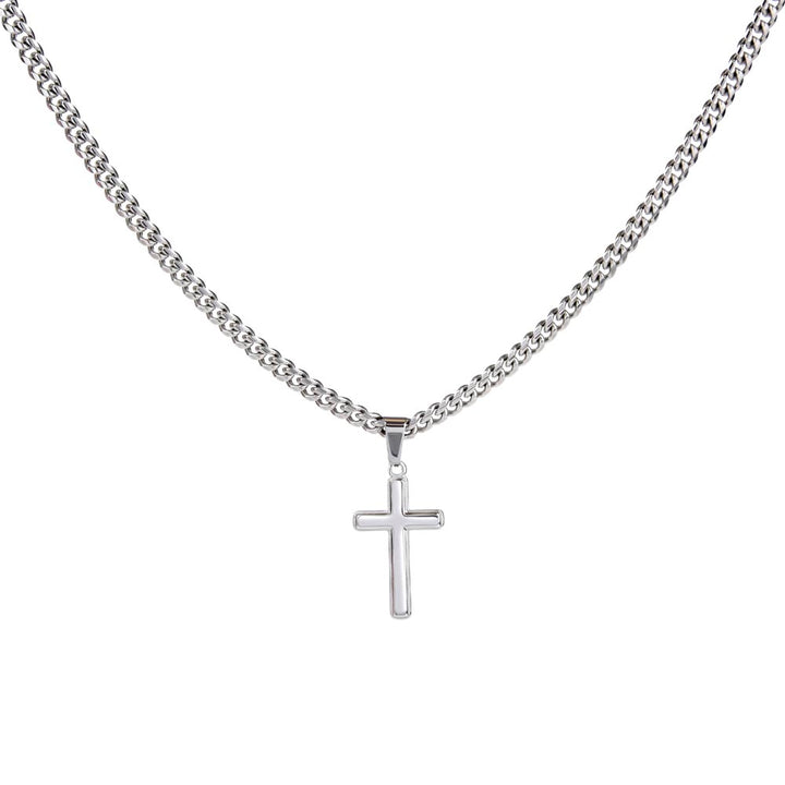 Faith Cross Cuban Link Necklace – Gift for Him