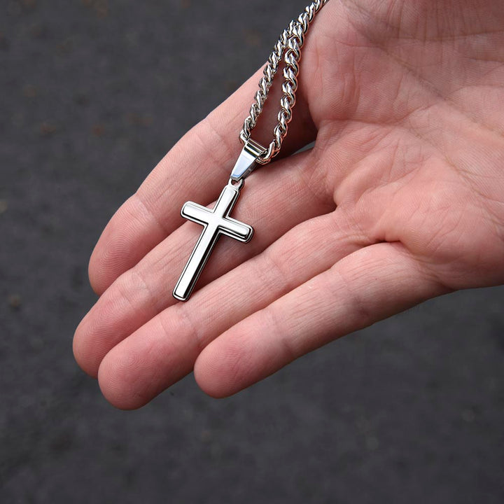 Faith Cross Cuban Link Necklace – Gift for Him