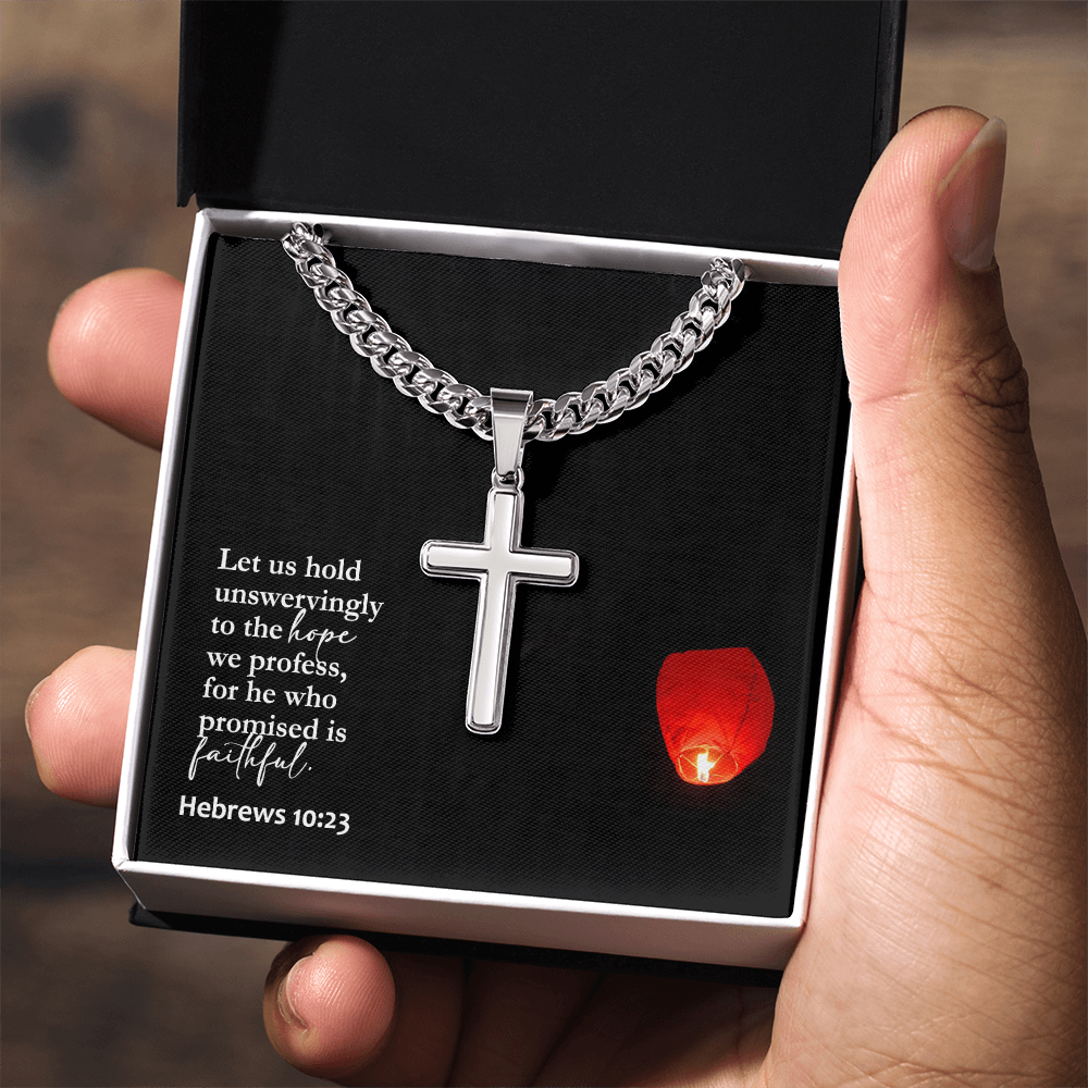 Faith Cross Cuban Link Necklace – Gift for Him