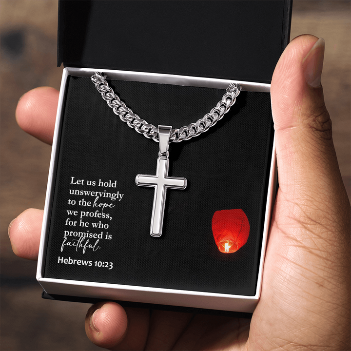 Faith Cross Cuban Link Necklace – Gift for Him