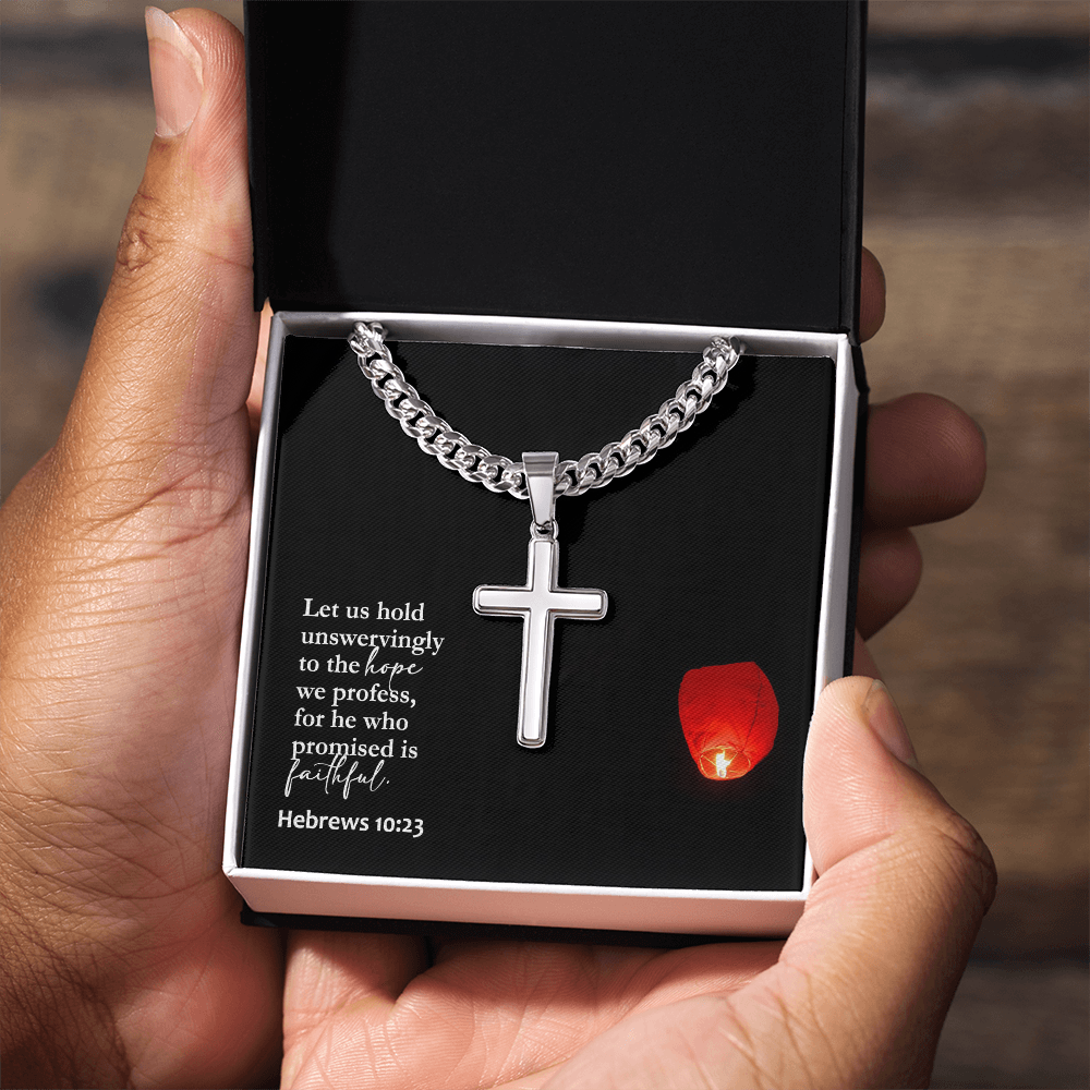 Faith Cross Cuban Link Necklace – Gift for Him