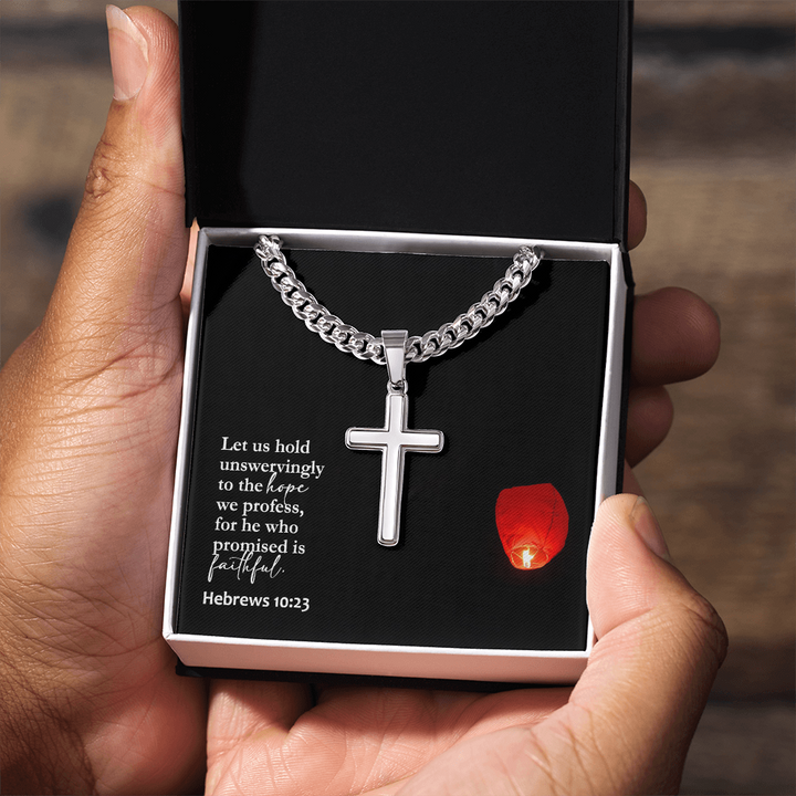 Faith Cross Cuban Link Necklace – Gift for Him