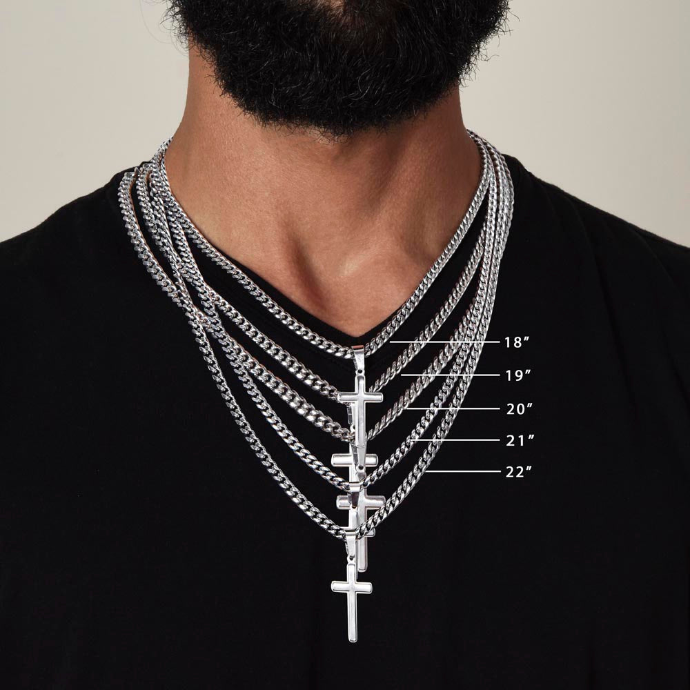 Faith Cross Cuban Link Necklace – Gift for Him